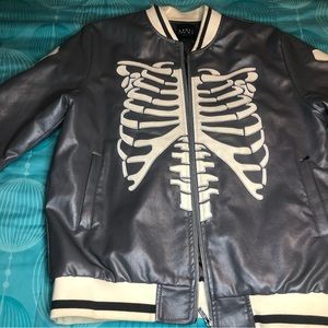 Mens skeleton bomber jacket
